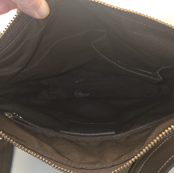 VTG COACH Patchwork Top Zipper Crossbody Tote Shoulder Bag Brown Lining - Picture 4 of 10